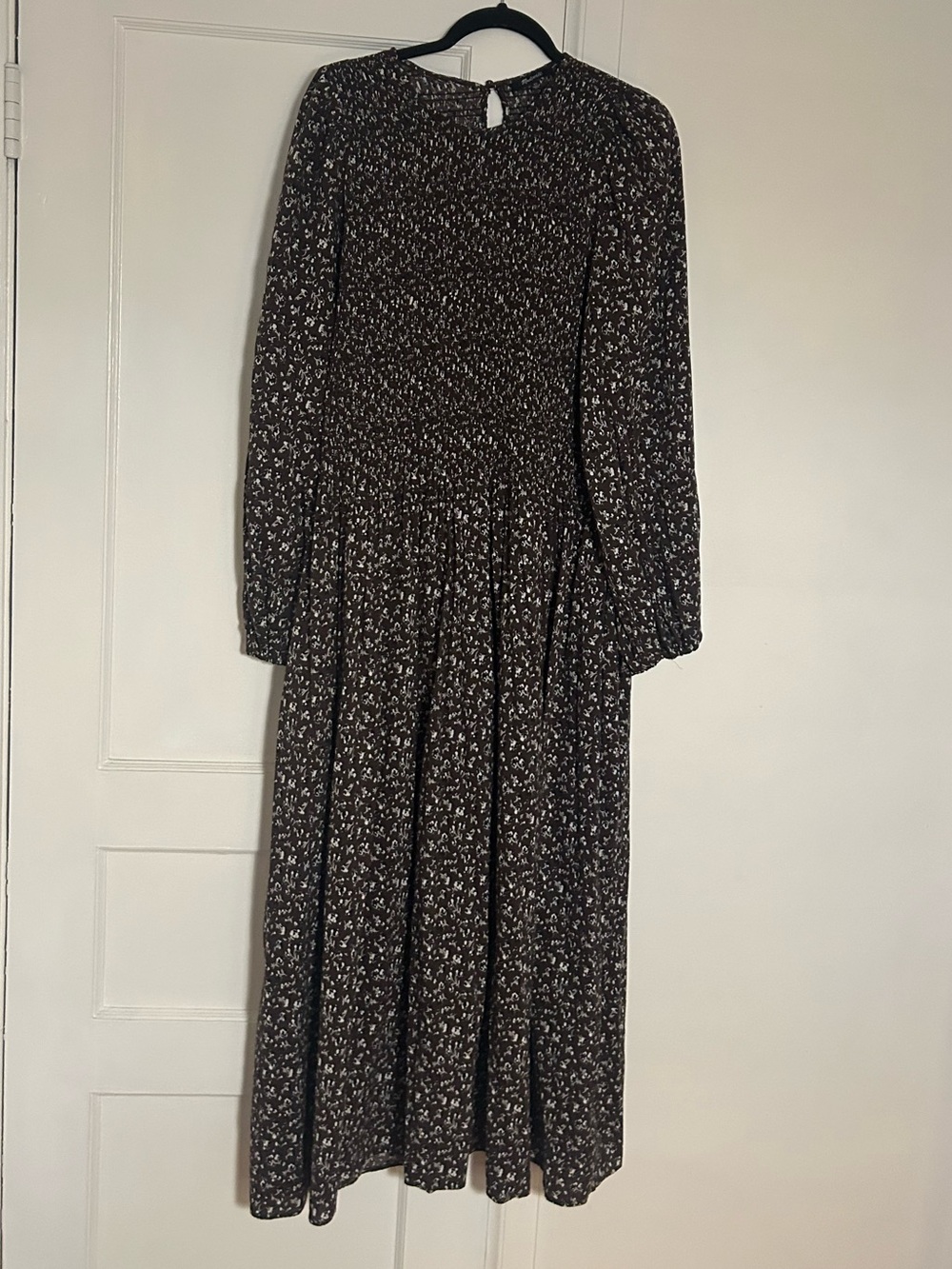 Madewell Long Sleeve, Smocked Floral Midi Dress